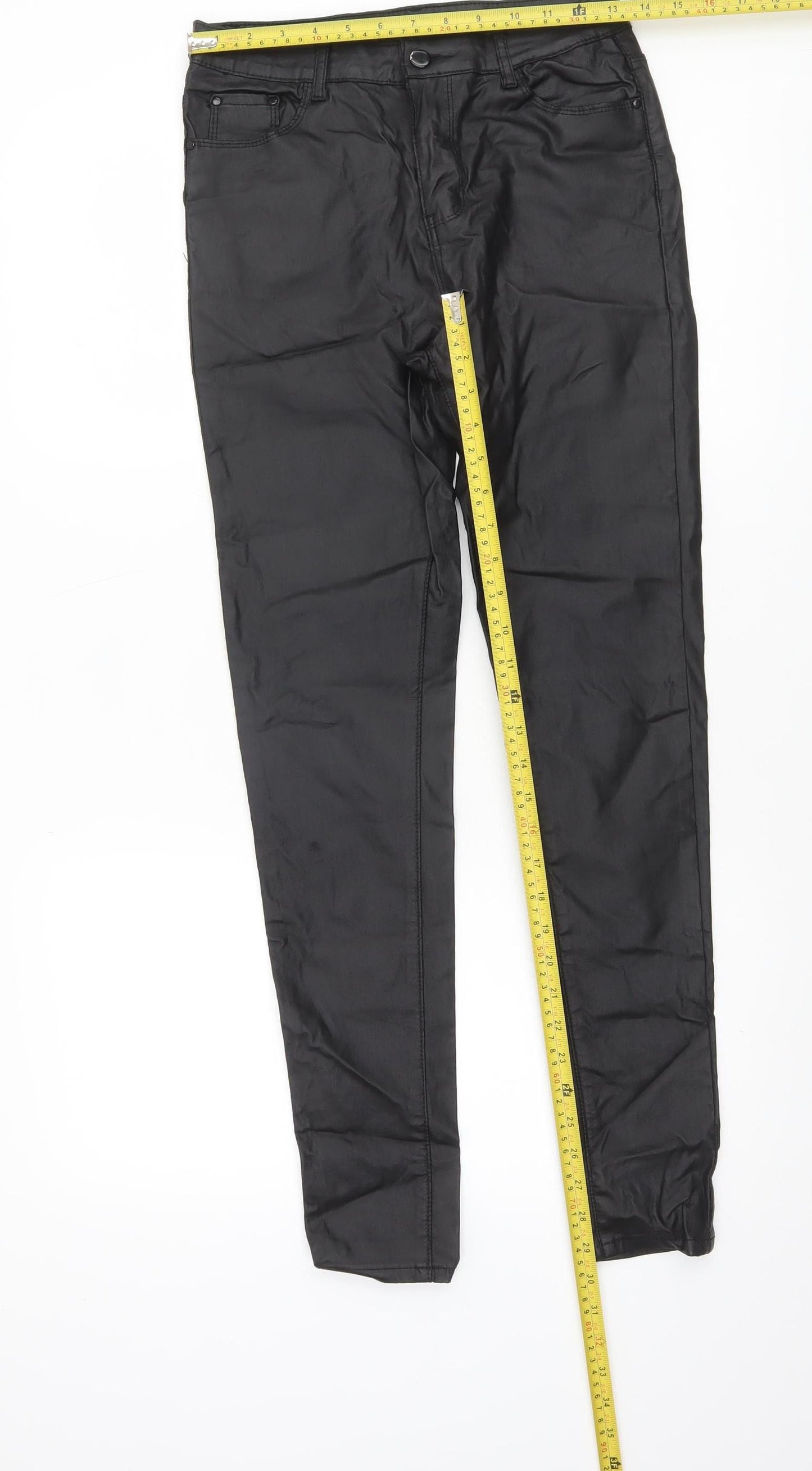 Estee Brown Womens Black Slim Fit Stretch Trousers Size 12