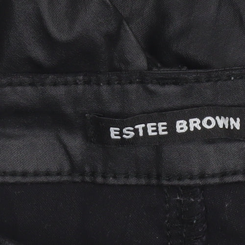 Estee Brown Womens Black Slim Fit Stretch Trousers Size 12