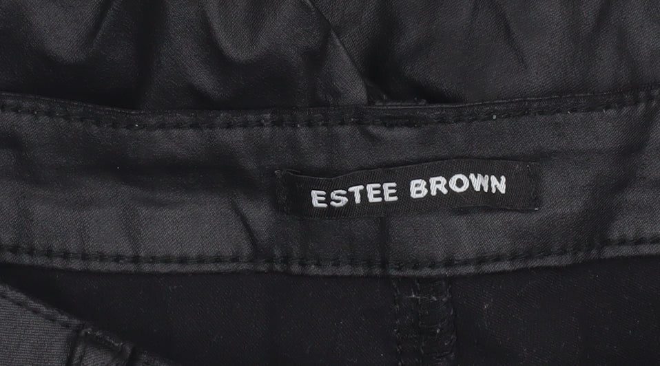 Estee Brown Womens Black Slim Fit Stretch Trousers Size 12