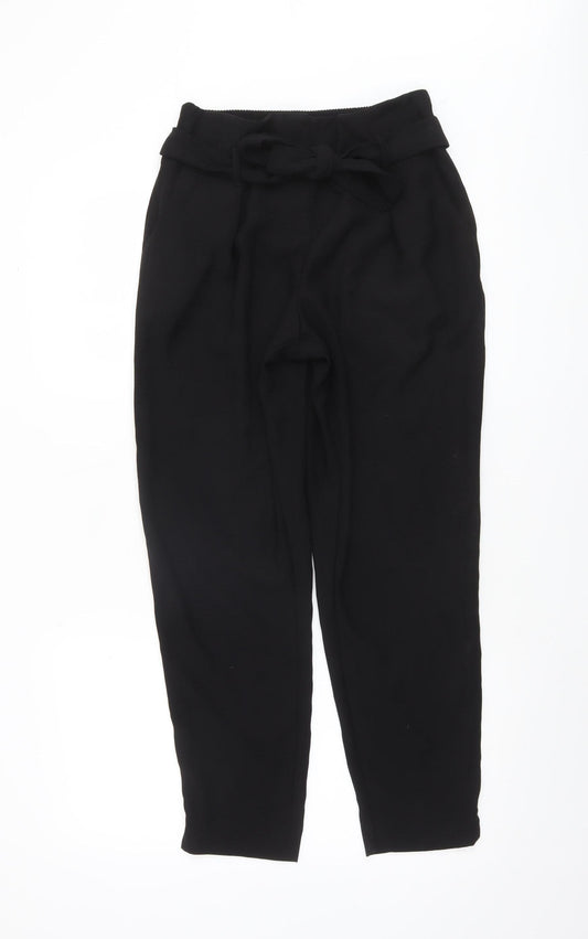 River Island Women’s Black Paperbag Tapered Trousers Size 10