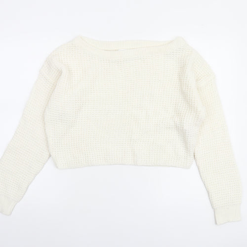 Missguided Petite Women's Ivory Waffle Knit Jumper Size 10/12