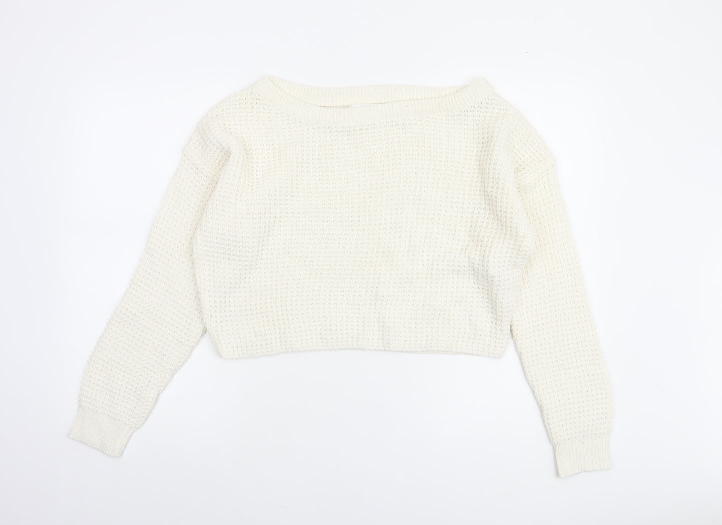 Missguided Petite Women's Ivory Waffle Knit Jumper Size 10/12