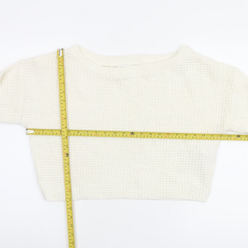 Missguided Petite Women's Ivory Waffle Knit Jumper Size 10/12
