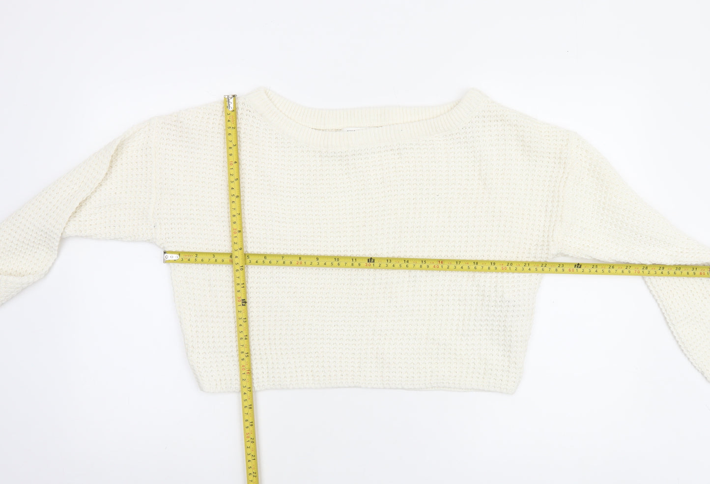 Missguided Petite Women's Ivory Waffle Knit Jumper Size 10/12