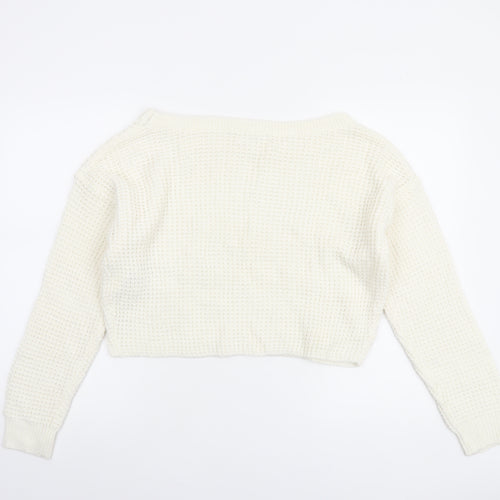 Missguided Petite Women's Ivory Waffle Knit Jumper Size 10/12