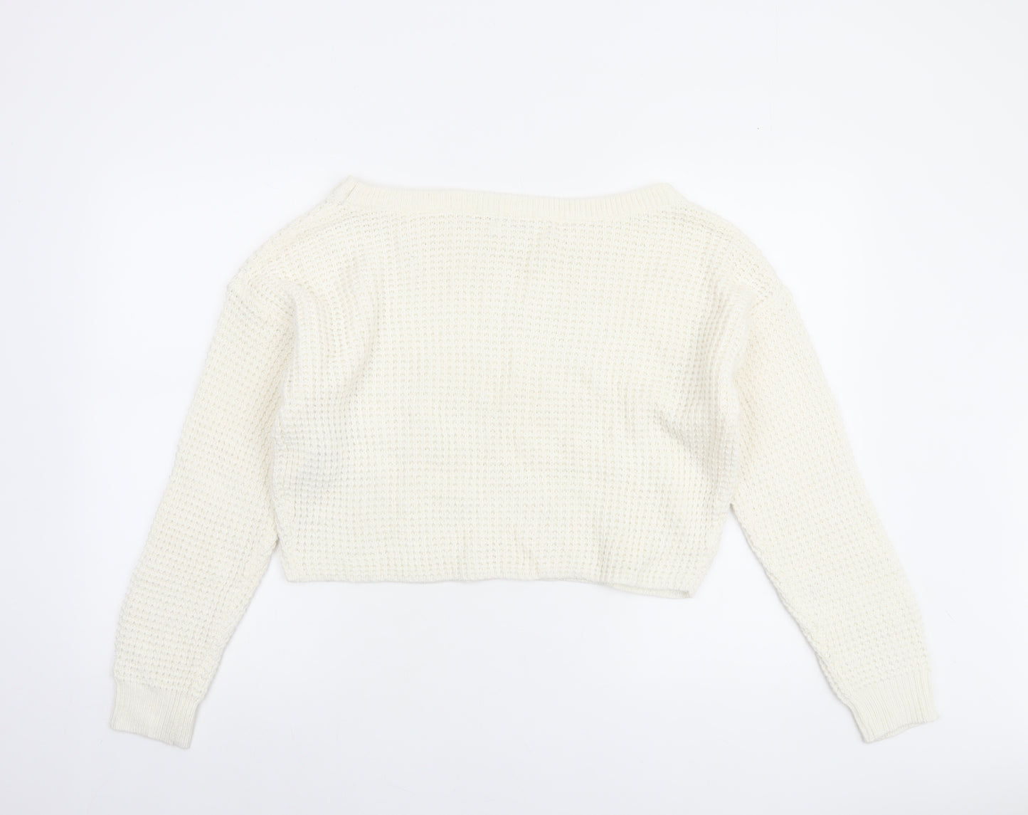 Missguided Petite Women's Ivory Waffle Knit Jumper Size 10/12