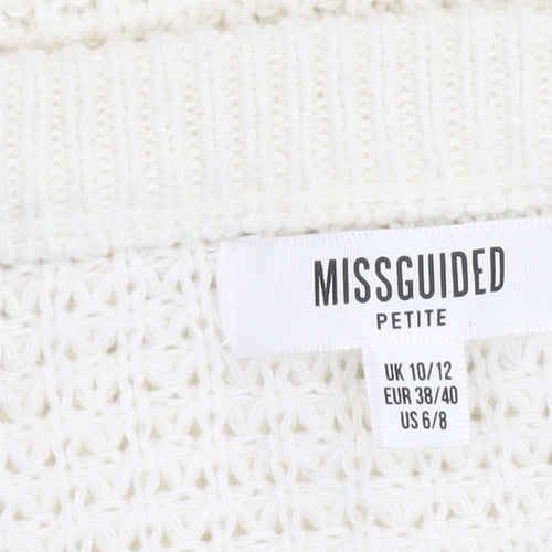 Missguided Petite Women's Ivory Waffle Knit Jumper Size 10/12