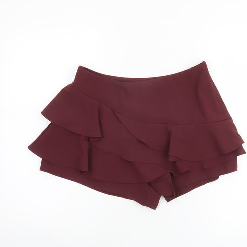 River Island Women Red Size 10 Ruffle Wrap Shorts