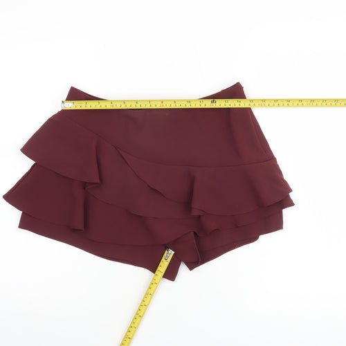 River Island Women Red Size 10 Ruffle Wrap Shorts