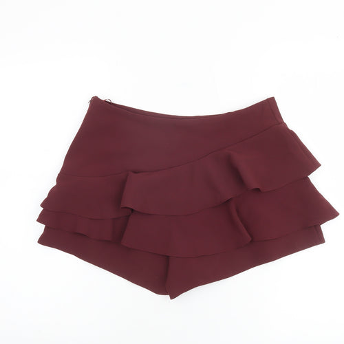 River Island Women Red Size 10 Ruffle Wrap Shorts
