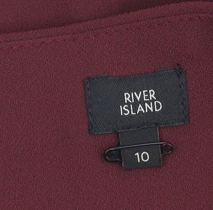 River Island Women Red Size 10 Ruffle Wrap Shorts