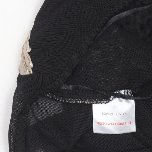 NAANAA Women's Black Floral Halter Bodysuit Size 12 Polyester