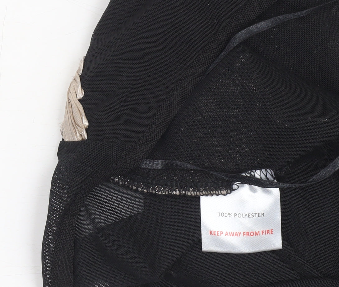 NAANAA Women's Black Floral Halter Bodysuit Size 12 Polyester