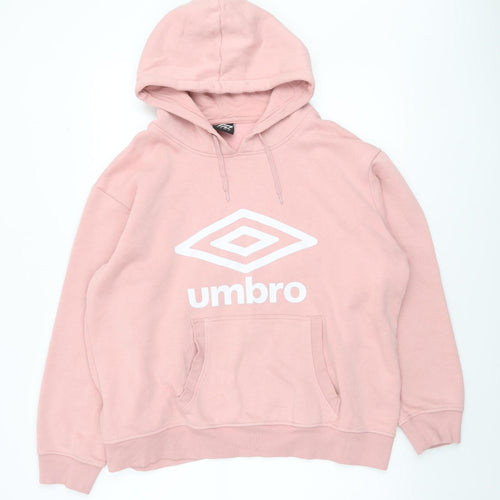Umbro Womens Pink XL Pullover Hoodie Sweatshirt Casual Logo