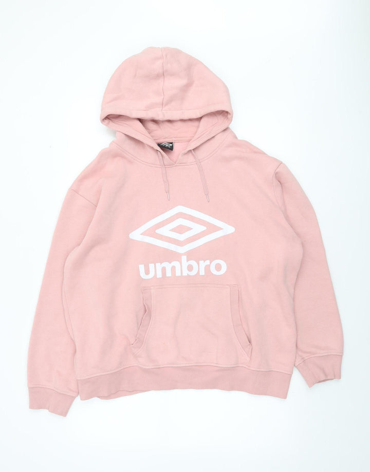 Umbro Womens Pink XL Pullover Hoodie Sweatshirt Casual Logo