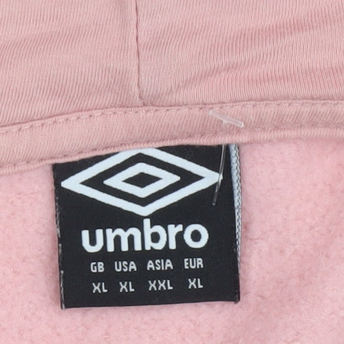 Umbro Womens Pink XL Pullover Hoodie Sweatshirt Casual Logo
