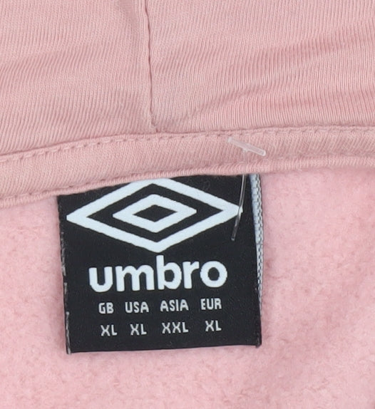 Umbro Womens Pink XL Pullover Hoodie Sweatshirt Casual Logo