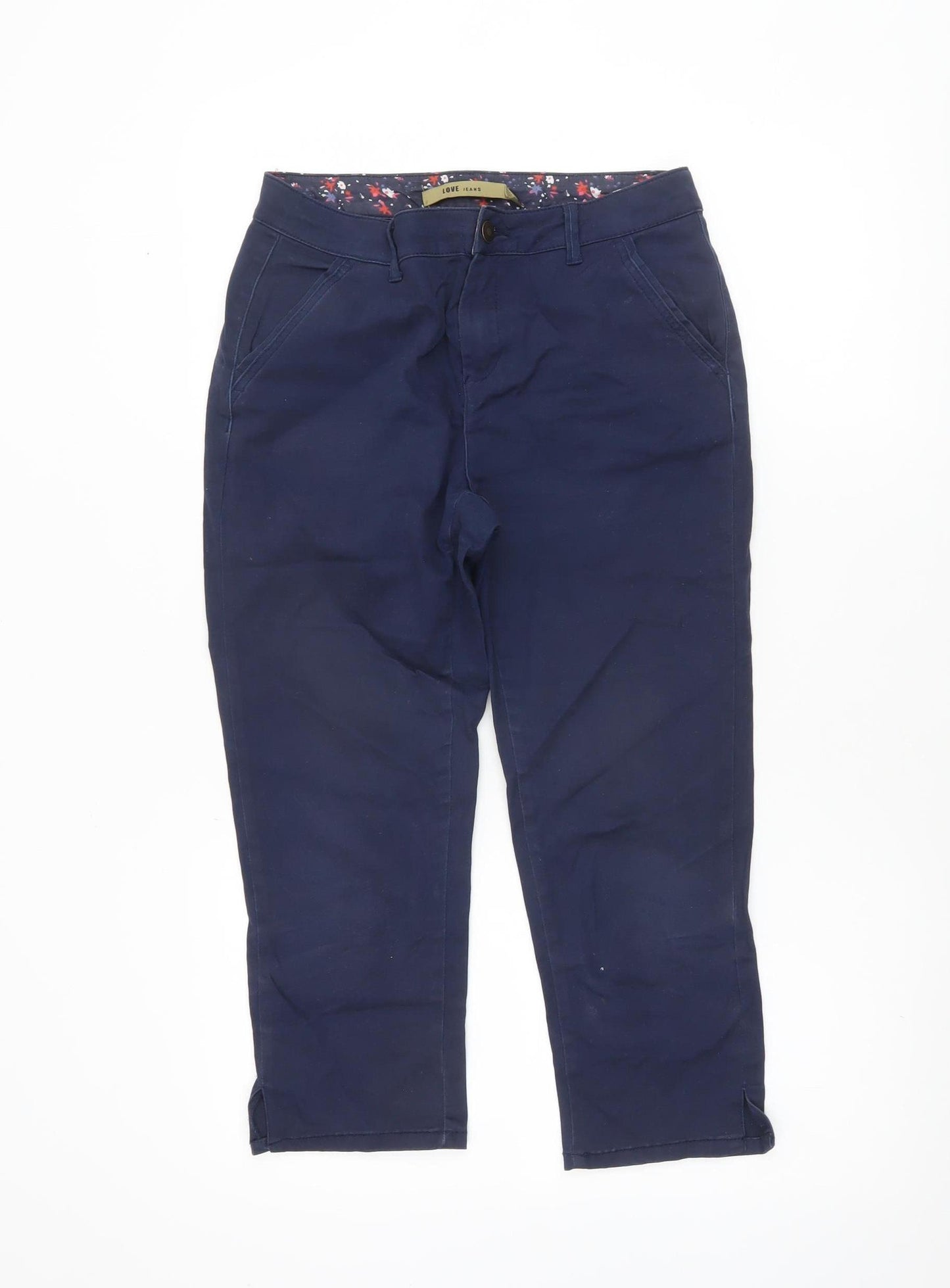 Love Jeans Women's Blue Chino Trousers Size 8 Regular Fit