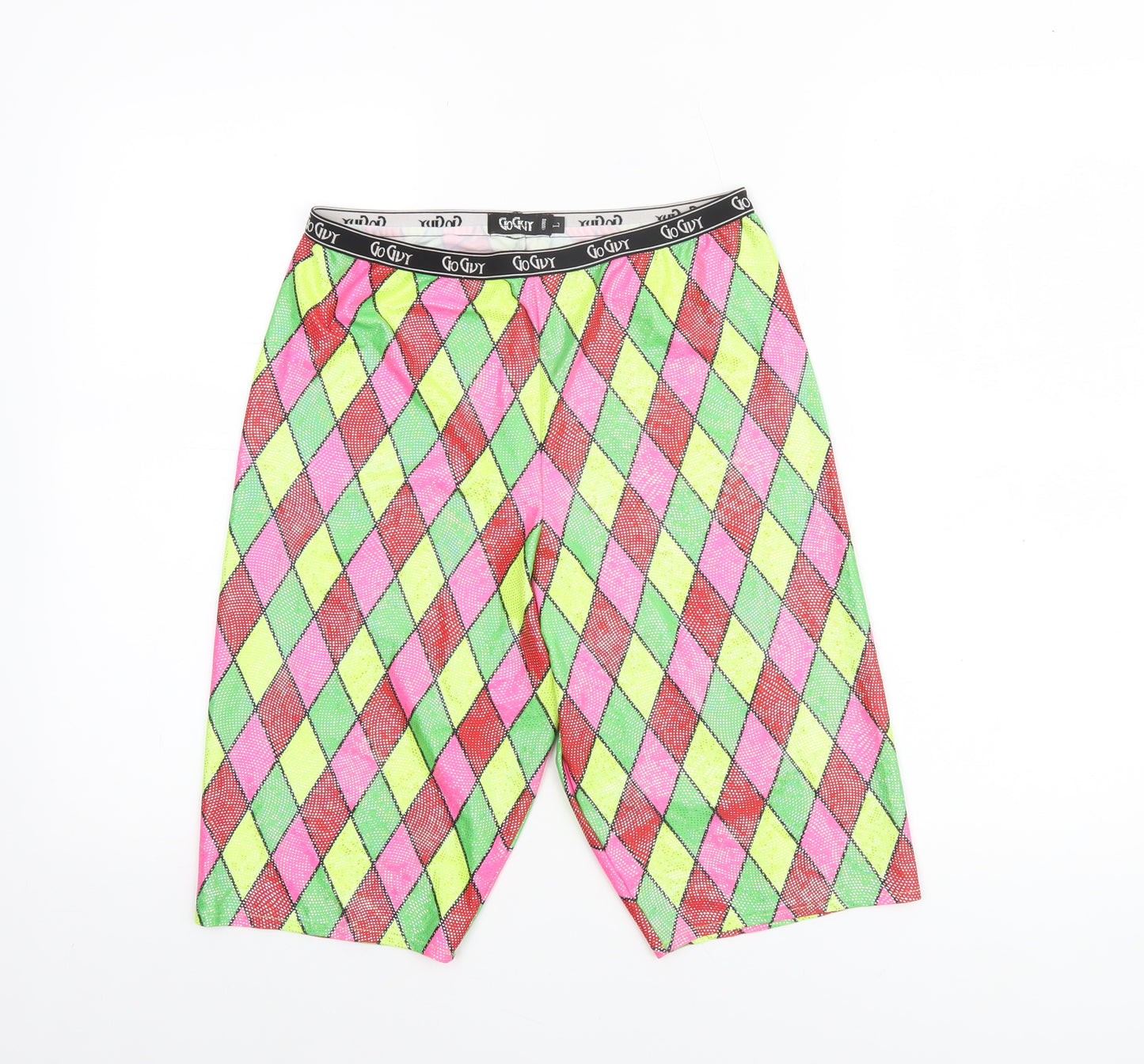 Go Guy Men's Multicoloured Argyle Festival Bermuda Shorts Size L