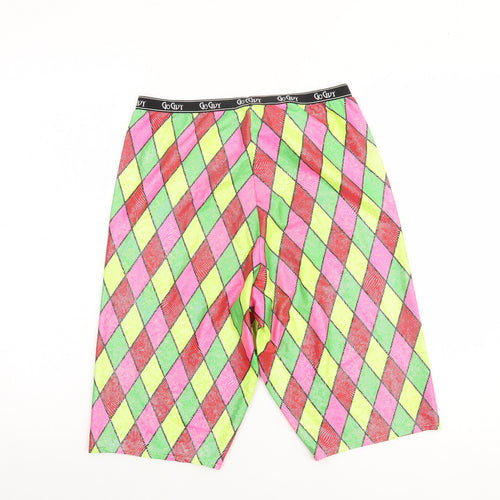 Go Guy Men's Multicoloured Argyle Festival Bermuda Shorts Size L