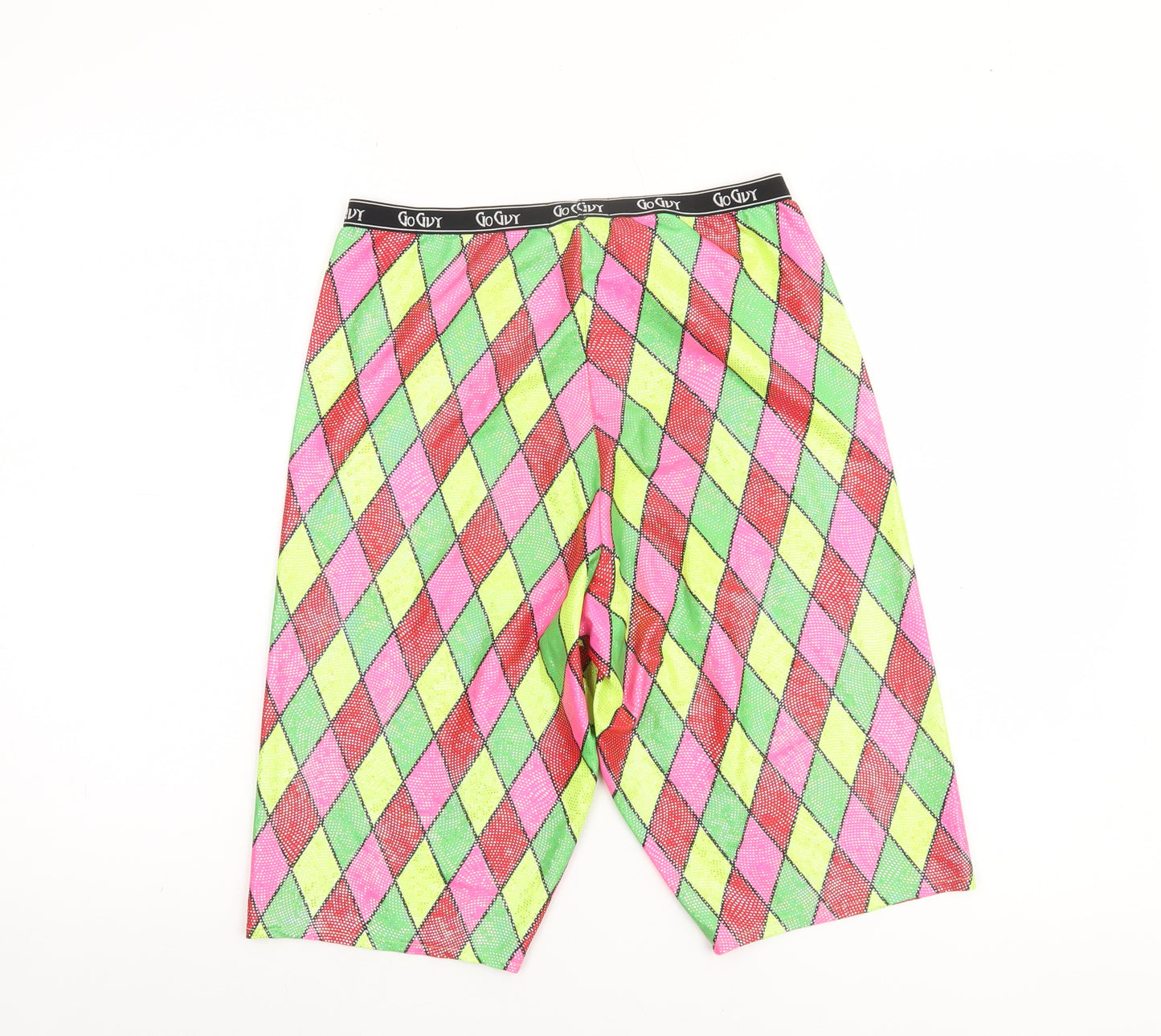 Go Guy Men's Multicoloured Argyle Festival Bermuda Shorts Size L