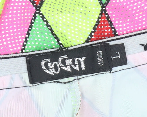 Go Guy Men's Multicoloured Argyle Festival Bermuda Shorts Size L