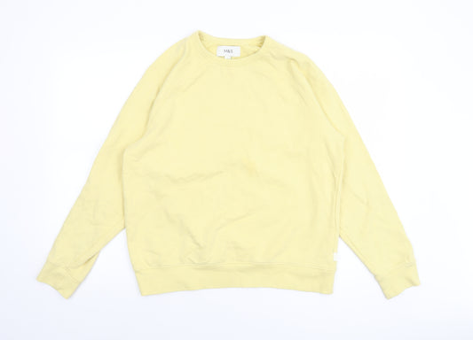 Marks and Spencer Men’s Yellow Cotton Crew Neck Pullover Sweatshirt Size S