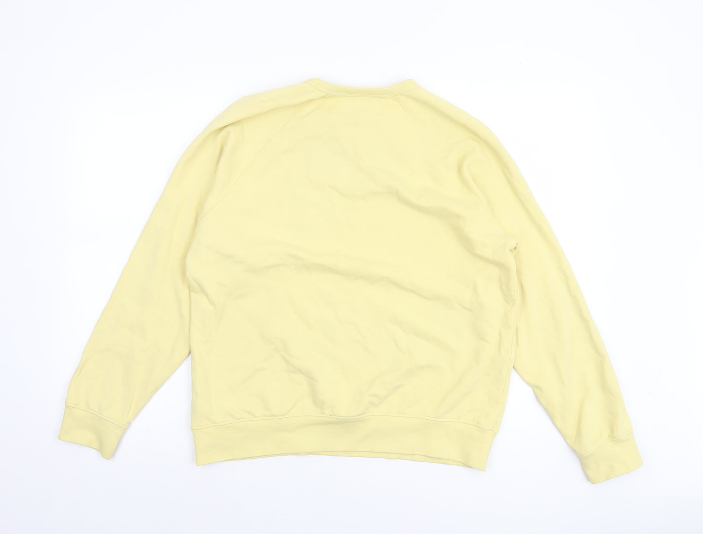 Marks and Spencer Men’s Yellow Cotton Crew Neck Pullover Sweatshirt Size S