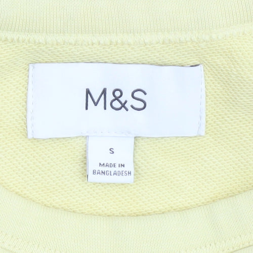 Marks and Spencer Men’s Yellow Cotton Crew Neck Pullover Sweatshirt Size S