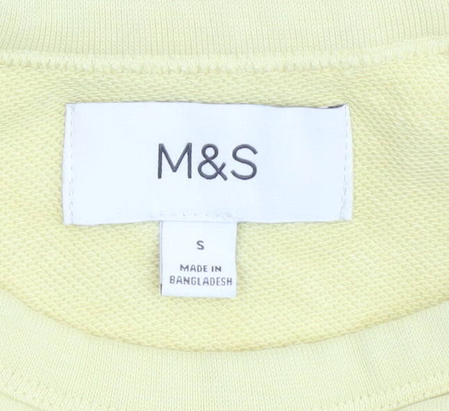 Marks and Spencer Men’s Yellow Cotton Crew Neck Pullover Sweatshirt Size S