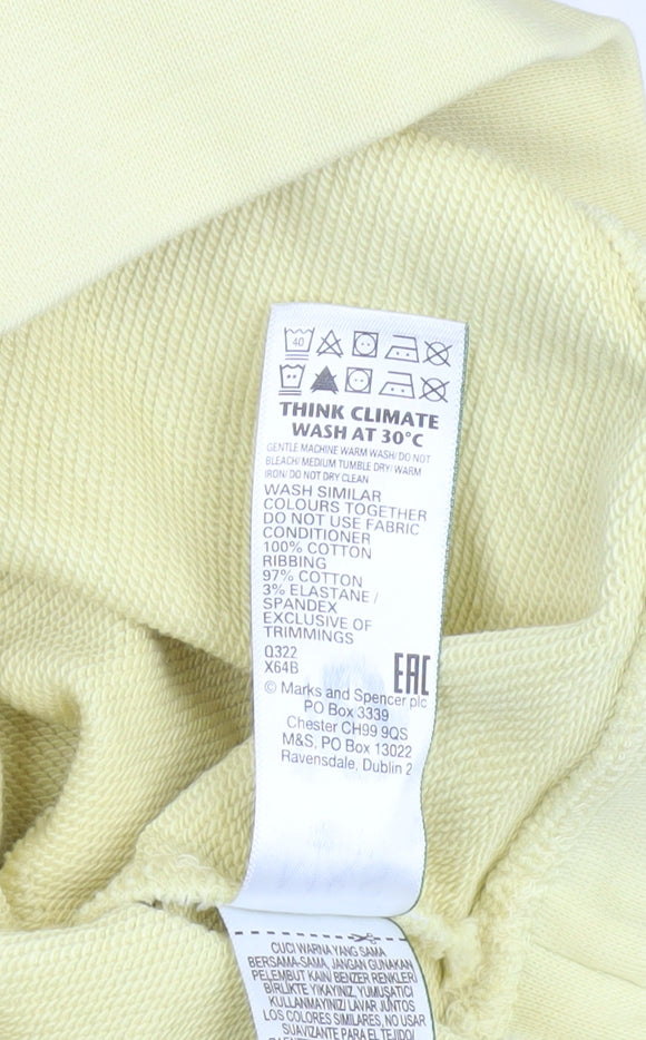 Marks and Spencer Men’s Yellow Cotton Crew Neck Pullover Sweatshirt Size S