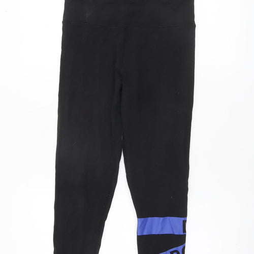 DKNY Women Black Ankle Leggings Size M Sport Stretch Activewear