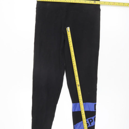 DKNY Women Black Ankle Leggings Size M Sport Stretch Activewear