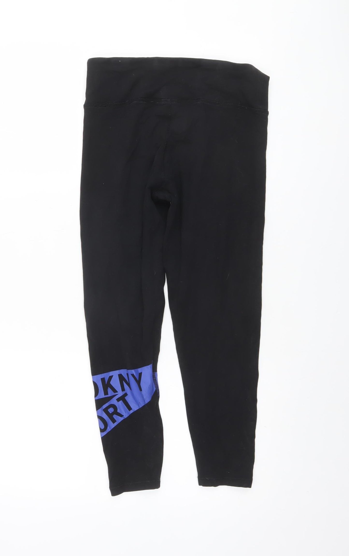 DKNY Women Black Ankle Leggings Size M Sport Stretch Activewear