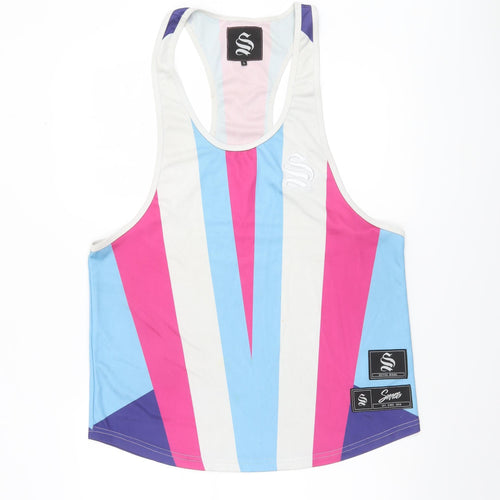 Sinner Street Men's Multicoloured Sleeveless Tank Top L