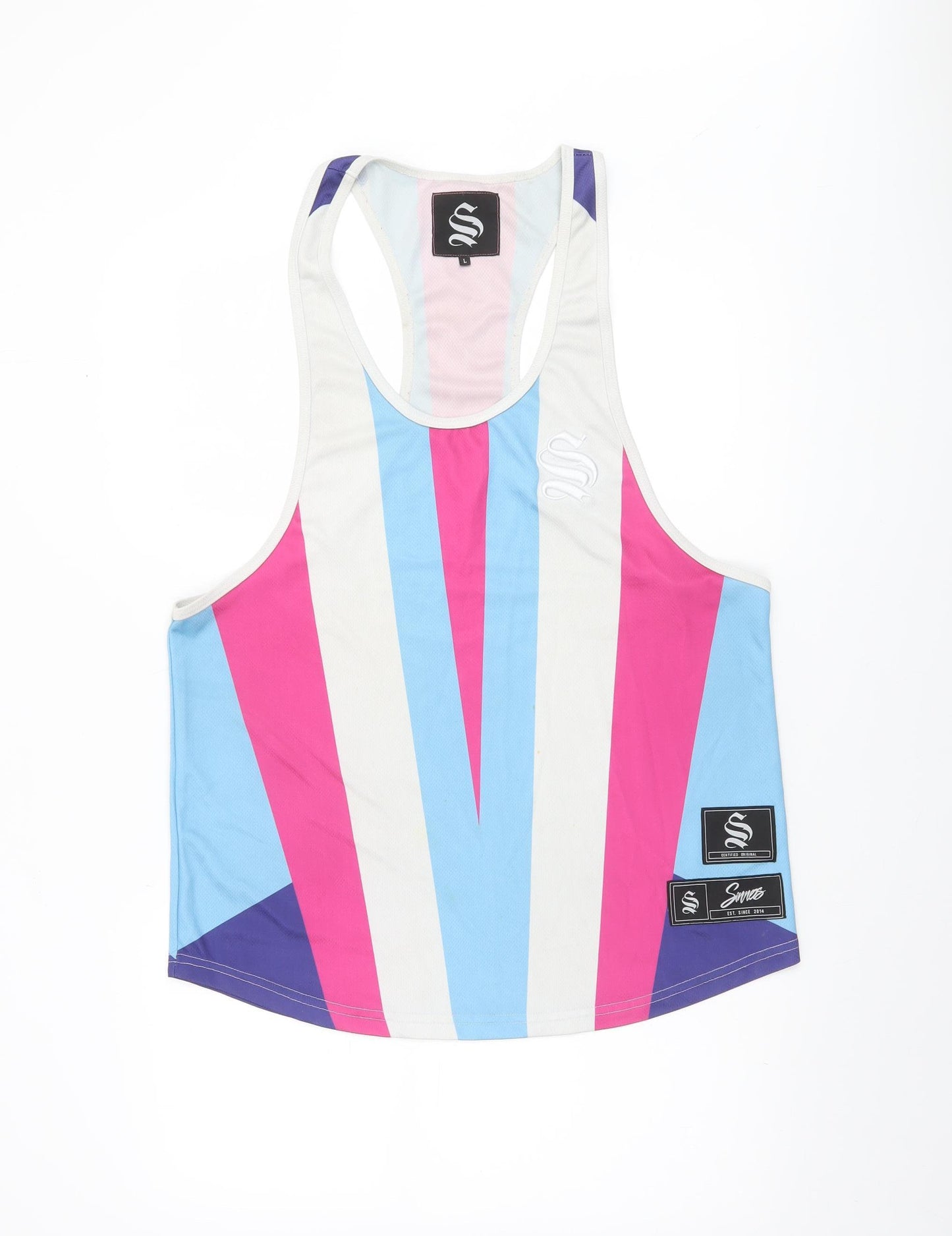 Sinner Street Men's Multicoloured Sleeveless Tank Top L
