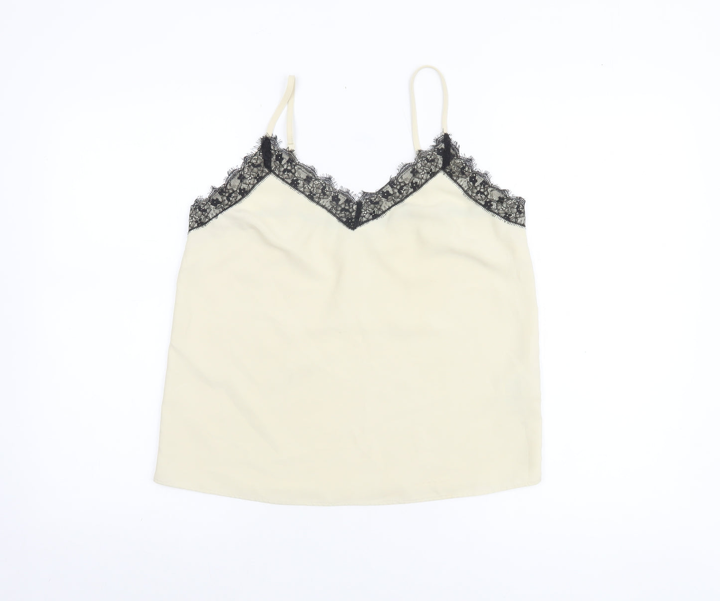 Topshop Women's Ivory Lace Trim Camisole Tank Top UK 10