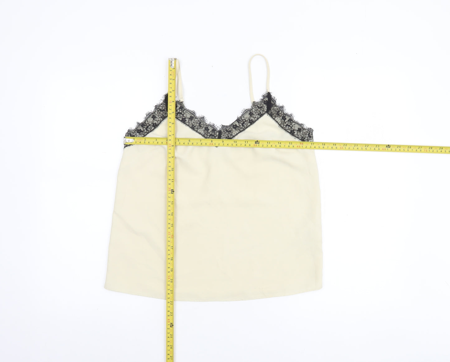 Topshop Women's Ivory Lace Trim Camisole Tank Top UK 10