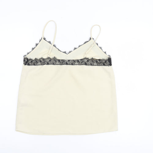 Topshop Women's Ivory Lace Trim Camisole Tank Top UK 10