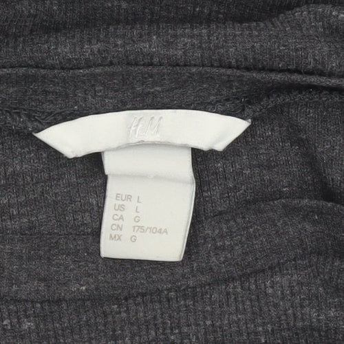 H&M Womens Grey Long Sleeve Basic Jersey T-Shirt Size L