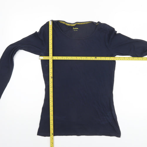Boden Women's Blue Long Sleeve Cotton Jersey Basic T-Shirt UK 12