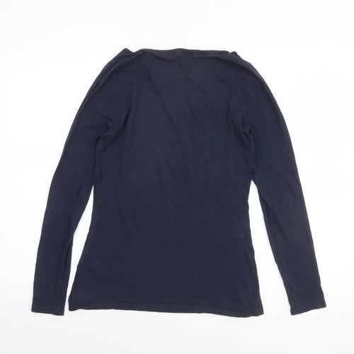 Boden Women's Blue Long Sleeve Cotton Jersey Basic T-Shirt UK 12