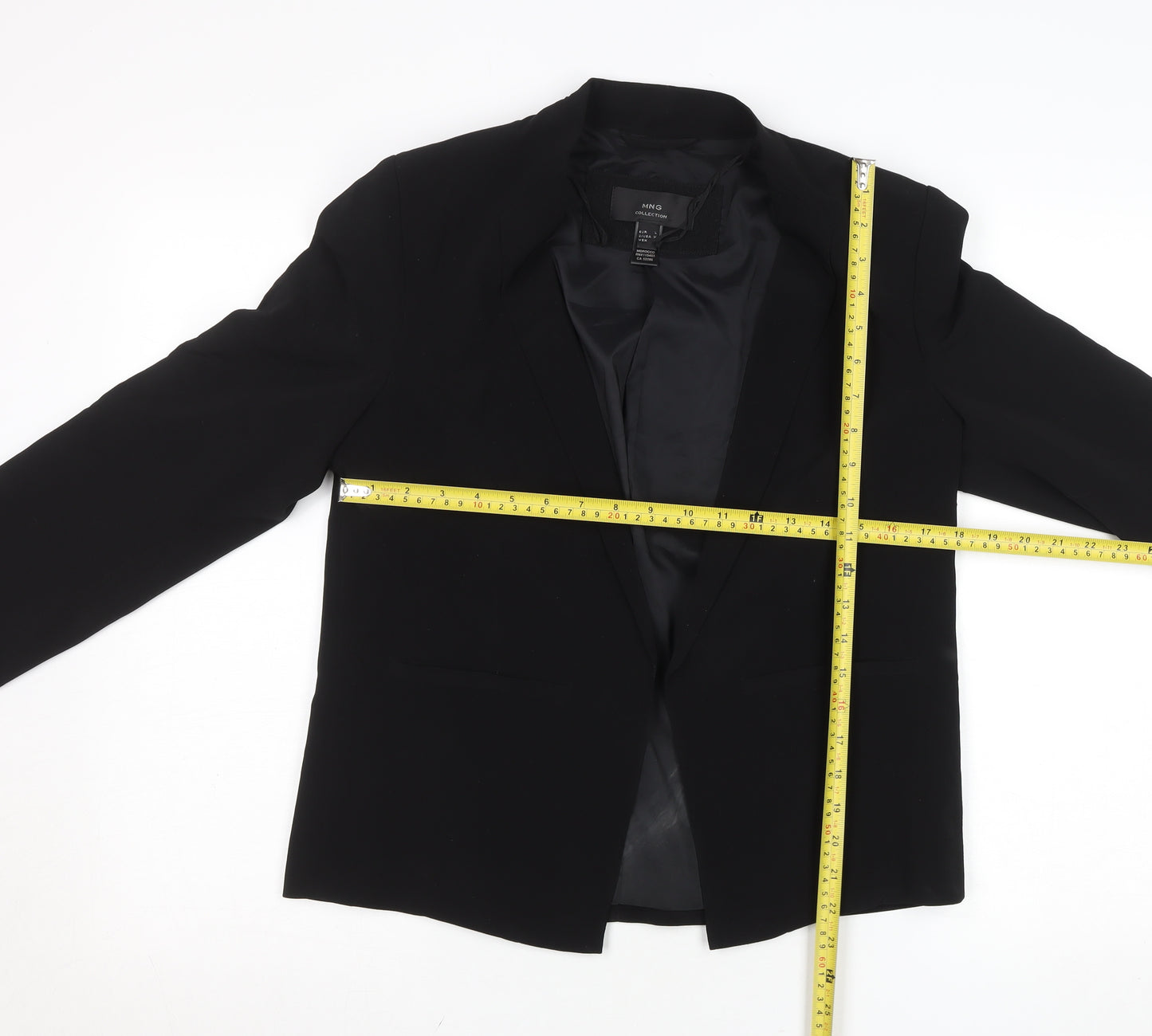 MNG Collection Women's Black Regular Fit Single-Breasted Blazer Size 14