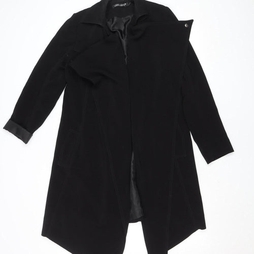 Love Label Women's Black Size 8 Long Overcoat Polyester Classic Coat