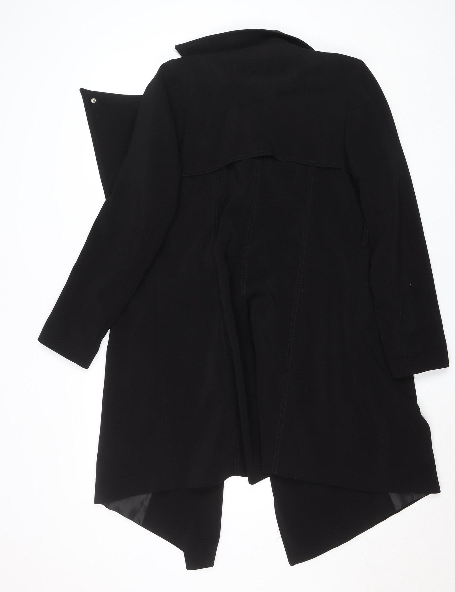 Love Label Women's Black Size 8 Long Overcoat Polyester Classic Coat