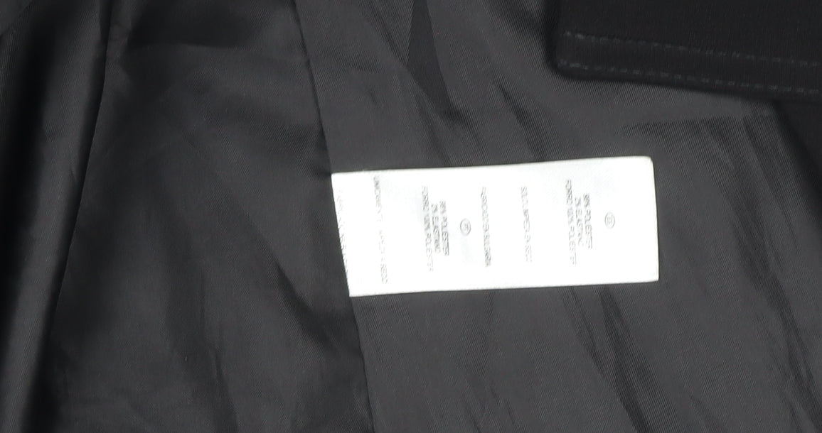 Love Label Women's Black Size 8 Long Overcoat Polyester Classic Coat