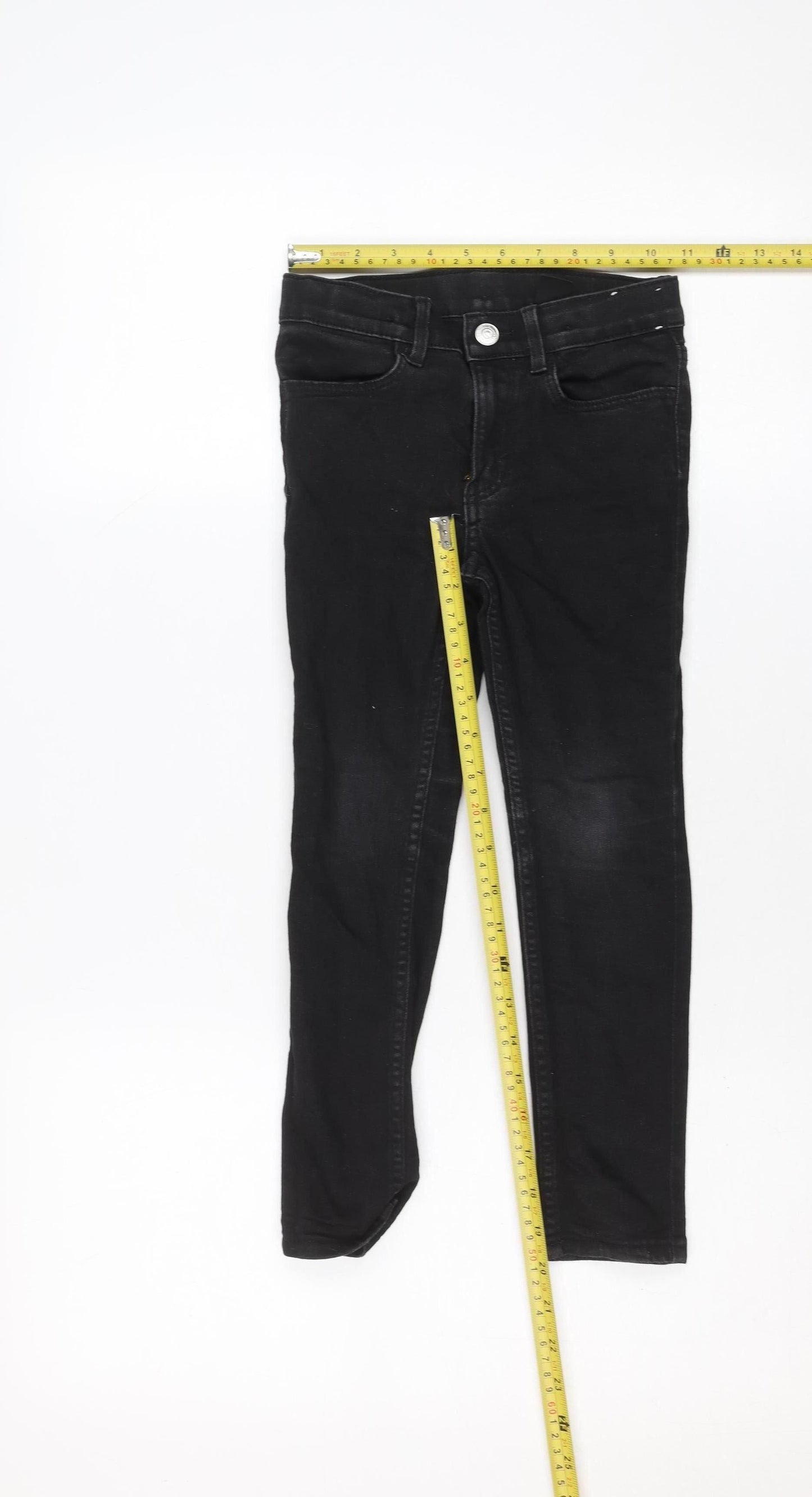 &Denim Boys Black Skinny Fit Jeans 6 Years Adjustable Waist