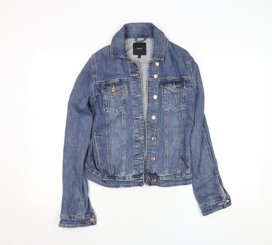 Next Women's Blue Denim Basic Jacket Size 8 Regular Button Up