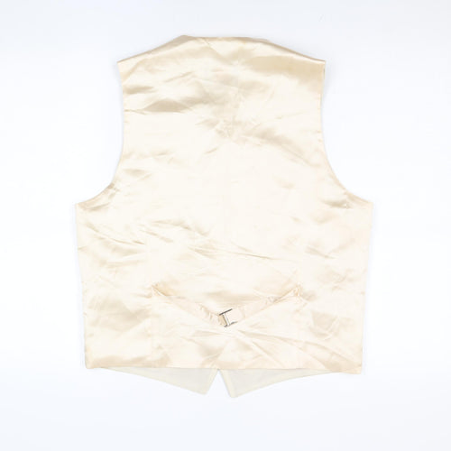 Young's Formalwear Men's Ivory Geometric Waistcoat M Wedding
