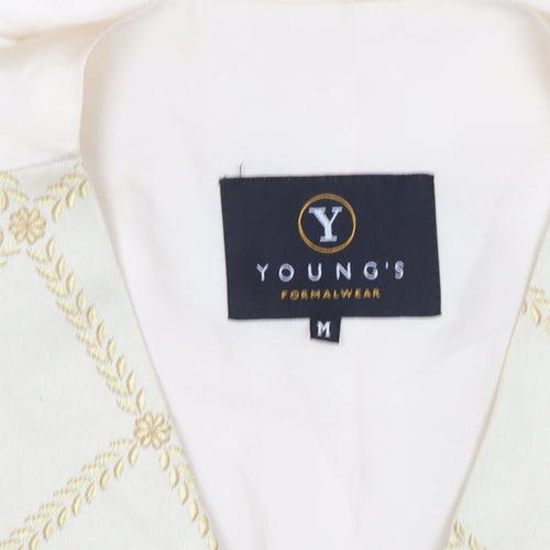 Young's Formalwear Men's Ivory Geometric Waistcoat M Wedding